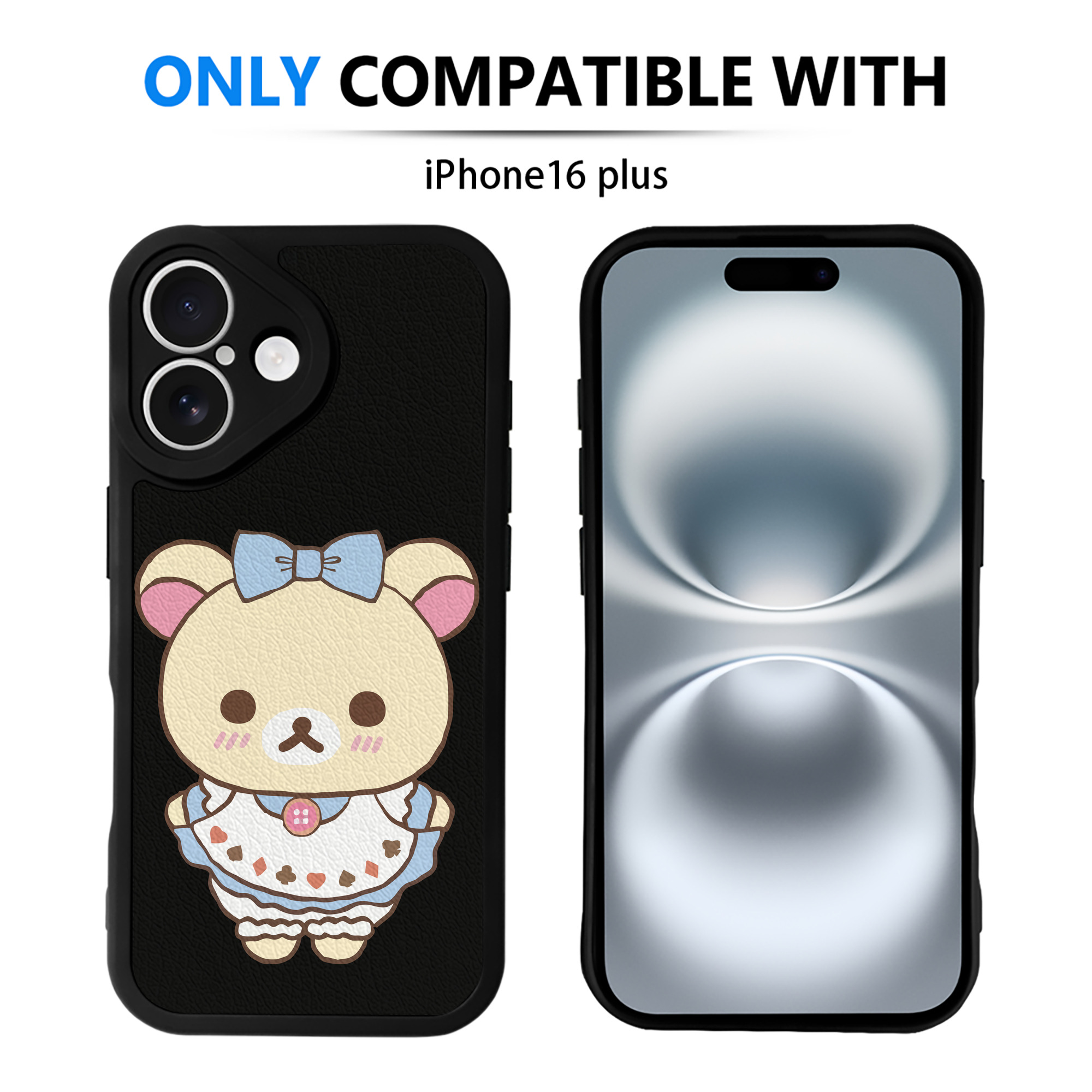 （画像用） リラックマ リラックマ キイロイトリ Rilakkuma Korilakkuma Kiiroitori 【iPhone 16シリーズ対応】シリコンスマホケース（レザー調） 材質：シリコン